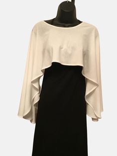 lightweight slightly textured whit polyester free flowing overlay. Perfect for pairing with your favorite sleeveless garment. Delicate care Elegant Cape Top For Spring, Elegant Spring Cape Top, Pop Style, Free Flowing, Design Sketch, Teen Fashion, Bell Sleeve Top, Lookbook, Fashion Outfits