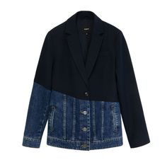 Hybrid Denim Blazer Jacket - Marine
Imagine that you take your usual blazer with its V-neck and lapels and with its button fastener Denim Blazer Jacket, Denim Trucker Jacket, Fabric Combinations, Blue Jean Jacket, Denim Blazer, Original Clothes, Sleeve Jacket, Trucker Jacket, Denim Fabric