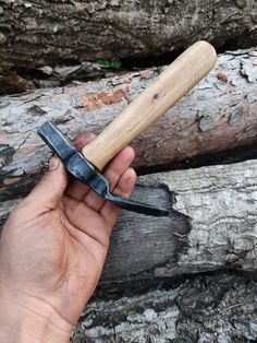 Hand-Forged Straight Woodcarving Adze Hardened made of 1060 Carbon Steel Artisan Hand Forged Black Jewelry, Hand Forged Gifts, Rustic Hand Forged Adjustable Jewelry, Build Aesthetic, Carbon Forged, Forging Projects, Forged Knife Blacksmithing, Black Smithing, Wood Spoon Carving