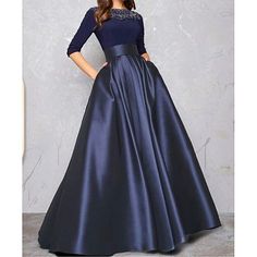 Satin Sleeves, Blue Evening Gowns, Evening Gowns With Sleeves, Long Sleeve Evening Gowns, 파티 드레스, Evening Dresses Online, Chique Outfits, Cheap Evening Dresses, Evening Dresses With Sleeves