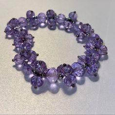 This Is A Simple Stretch Bracelet With Far More Impact Than It Should Have. The Beads Catch The Light Beautifully And Will Elevate Any Outfit. Stretch Will Allow It To Fit Most Wrists. Stretch Bracelet, Stretch Bracelets, Womens Jewelry Bracelets, The Light, Color Purple, Lavender, Women Jewelry, Bracelet, Beads