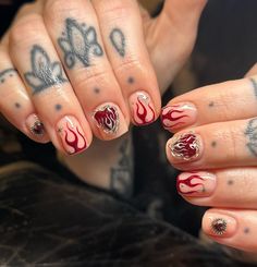 Red Nails Men, Man Nails Art, Nail Men Design, Nails For Men Manicures, Men Nail Ideas, Men Nail Art Designs, Nail Ideas For Men, Guy Nail Art, Megan Nails