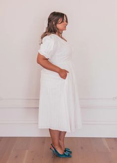 Pyper Dress – JessaKae, fashion, dress, spring dress, plus size dress, size inclusive, body positivity, plus size, fashion shoot, model, photoshoot, women's fashion, blogger, OOTD, pretty hair, bridesmaid, makeup, church dress, family pictures, engagement, wedding, bridesmaid dresses, date night, style, modest fashion, lifestyle shoot Casual Billowy Dress With Gathered Neckline, Chic Smock Dresses With Relaxed Fit, Chic Smocked Dress With Gathered Short Sleeves, Summer Puff Sleeve Dress With Smocked Back For Daywear, Summer Daywear Puff Sleeve Dress With Smocked Back, Billowy Midi Dress With Smocked Back For Daywear, Relaxed Fit Puff Sleeve Dress For Brunch, Cotton Midi Dress With Smocked Back And Short Sleeves, Billowy Smocked Dress With Short Sleeves