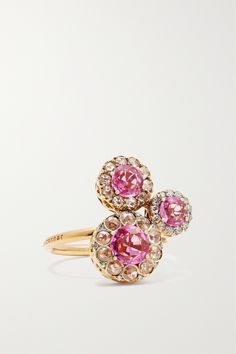 Every Selim Mouzannar piece is inspired by the rich heritage of its founders' Franco-Lebanese origins. Crafted from 18-karat rose gold, this 'Beirut Rosace' ring is defined by a luminous cluster of pink sapphires, surrounded by a halo of twinkling diamonds and morganites. Wear it with one of the label's necklaces for your next special occasion. Dress Reference, Pink Bling, Fame Dr, Pink Ring, Multi Stone Ring, Multi Stone, Rose Cut Diamond