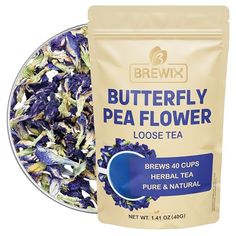 a bag of butterfly pea flower loose tea