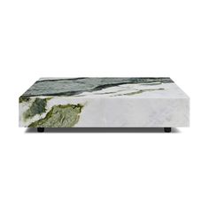 a white and green marble coffee table