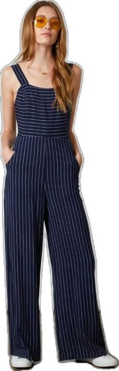 Navy Striped Jumpsuit