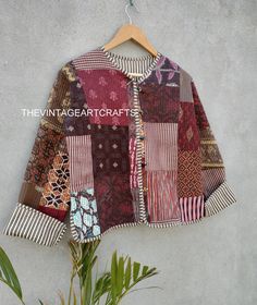 Indian Handmade patch work Jackets, Coats, Boho ,Quilted, For Women`s Made In India Size - All Size WE INCREASE SIZE MEASURE AND UPDATED Small Size - Chest -38 inch Length- 20.5 inch Sleeves -23 inch Medium Size - Chest-40 inch Length- 20.5 inch Sleeves -23 inch Large Size - Chest- 42 Inch Length- 21 inch Shoulder -15.5 inch Sleeves -23 inch XL Size - Chest -44 inch Length - 21 Inch Shoulder-16 inch Sleeves - 23 inch XXL size Chest- 46- inches Length -22 inches Shoulder-17 inch Sleeves - 23 inch Bohemian Long Sleeve Outerwear With Floral Patchwork, Bohemian Long-sleeved Floral Patchwork Outerwear, Folk Style Patchwork Multicolor Outerwear, Folk Style Multicolor Patchwork Outerwear, Folk Style Patchwork Outerwear For Fall, Traditional Patchwork Cotton Outerwear, Traditional Cotton Patchwork Outerwear, Folk Style Patchwork Fall Outerwear, Bohemian Outerwear With Multicolor Embroidery And Patchwork