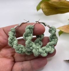 Macrame Hoop Earrings Boho Hoop Earrings Macrame Earrings - Etsy Handmade Small Green Hoop Earrings, Handmade Adjustable Hoop Earrings For Everyday, Handmade Adjustable Green Hoop Earrings, Adjustable Handmade Green Hoop Earrings, Macrame Hoop Earrings, Macrame Hoop, Earrings Macrame, Boho Hoop Earrings, Macrame Earrings