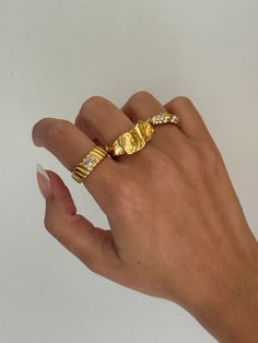 Gold Statement Ring, Ribbed Gold Ring, Thick Dome Ring, Gold Filled Ring, Stackable Minimalist Ring, Mom Gifts for Her Ring Anniversary Gift - Etsy Gold Everyday Diamond Ring Tarnish Resistant, Gold Stackable Wide Band Ring Gift, Fine Jewelry Stackable Thick Band Rings As Gift, Fine Jewelry Stackable Rings With Thick Band, Yellow Gold Midi Rings With Thick Band For Gift, Yellow Gold Thick Band Midi Ring For Gift, Yellow Gold Thick Band Midi Rings As Gift, Yellow Gold Midi Ring With Thick Band As Gift, Gold Plated Tarnish Resistant Dome Ring As Gift