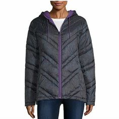 New With Tag Xersion Reversible Hooded Lightweight Puffer Coat Heathered Black (Looks Gray) Reverses To Purple. Large Zipper Pull, 2 Big Pockets. From Smoke Free Home. Purple Athleisure Outerwear For Outdoor, Winter Sports Outerwear In Purple, Purple Winter Sports Outerwear, Sporty Purple Outerwear For Cold Weather, Pink Puffer Coat, Blue Puffer, Plus Size Winter, Black Puffer Jacket, Black Down