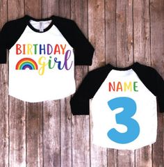 Rainbow birthday shirt girl birthday shirt girl birthday | Etsy Playful Multicolor T-shirt For First Birthday, Fun Multicolor T-shirt For First Birthday, Rainbow Cotton Top For Birthday, Multicolor Long Sleeve Tops For Birthday, Multicolor Cotton Tops For Birthday, Rainbow Short Sleeve Top For Birthdays, Rainbow Short Sleeve Top For Birthday, Customizable Playful Multicolor Top, Multicolor Tops For Birthday