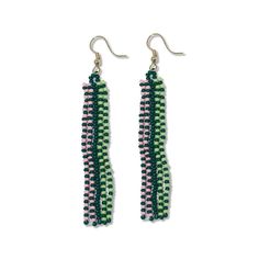 Melissa Speckled Border With Solid Middle Beaded Fringe Earrings Bright Emerald Beaded Fringe Earrings, Unisex Clothes, Event Gifts, Beaded Fringe, Fringe Earrings, Accessories Rings, Bright Green, Hat Hairstyles, Earring Necklace