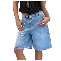 PRICES MAY VARY. Material: Baggy jorts for women, low waisted jean shorts are made of high-quality cotton and polyester fabric. Women y2k baggy jean short, loose denim bermuda shorts, y2k shorts women are comfy and skin-friendly. Feature: Women long jean shorts feature loose fit, wide leg, mid rise, knee length and classic design. baggy jean shorts women, distressed denim midi shorts, cargo jeans blue, low waisted denim shorts, boyfriend jeans, denim bermuda shorts for women. Matching: Carpenter Y2k Style Baggy Shorts For Summer, Y2k Baggy Summer Shorts, Y2k Style Short Jeans For Summer, Y2k Style Short Summer Jeans, Y2k Jean Shorts With Built-in Shorts For Summer, Y2k High Waist Denim Shorts, Y2k Style Denim Blue Jean Shorts For Summer, Y2k Denim Blue Jean Shorts For Summer, Y2k Relaxed Fit Short Bottoms