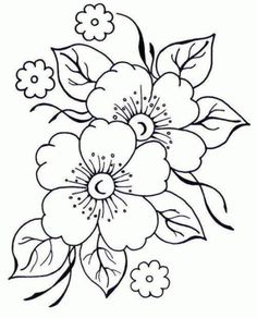 a black and white drawing of flowers