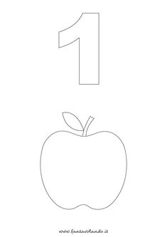 the number 1 is for an apple coloring page