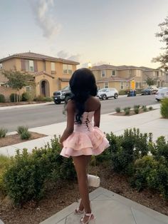 Honecoming Dresses Going Out, Dresses For 14th Birthday, Pink Birthday Dress Sweet 16, Winter Dance Outfits, Pink Dress For Birthday, Pink Bday Dress, Pink Dress Birthday Outfit, Dress Picture Poses, 16 Birthday Outfit Ideas