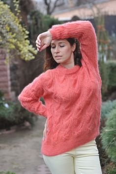 Check out mohair sweater you get very warm and cozy clothing More colours and models  show  www.etsy.com/shop/MagicclewByLesia Body ligth 62cm/24.5 inch inches body width 52cm/20,5 inches Sleeve measured 56cm/22 inches Size M-L, medium Made fromPREMIUM QUALITY MOHAIR YARN 62%  mohair 32% pa This  sweater is very soft and warm All the measurement are taken without the item and not streetched. Please, check carefully the described measurements before you decide to purchase this item If you have an Knitted Alpaca Sweater, Cozy Clothing, Loose Knit Sweater, Mohair Yarn, Loose Knit Sweaters, Sweater Wool, Fingerless Mittens, Beautiful Sweater, Loose Knit