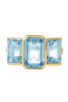 YI COLLECTION-Aquamarine Tonal Deco Supreme Ring-YELLOW GOLD Yi Collection, Modern Ring Design, Masculine And Feminine, Aquamarine Ring, Aqua Marine, Modern Ring, Aquamarine Rings, Yellow Gold Rings, The Spirit