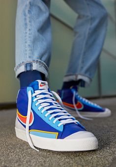 Nike Blazer Outfit, Nike Blazer Mid 77 Outfit, Nike Blazers Outfit, White Nike Shoes, Deep Royal Blue, Cute Nike Shoes, Hype Shoes