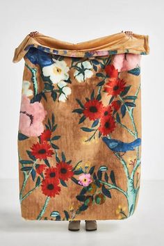 a woman's purse with flowers on it