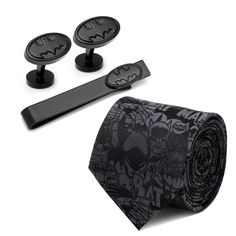 The Dark Knight Batman Gift Set Image 1 Luxury Black Ties For Office, Black Suit And Tie Accessories For Father's Day Gift, Black Suit And Tie Accessories For Father's Day, Batman Gifts For Men, Bats Aesthetics, Batman Merch, The Dark Knight Batman, Batman Aesthetic, Comic Book Wedding