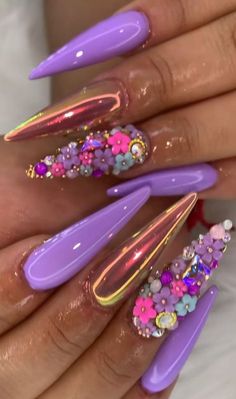 nail art Neon Purple Nails Design, Christmas Nails Rhinestones, Sassy Nails Designs, Badass Nails, Nail Nail Designs, Nails Tech, Sassy Nails, Nails Design With Rhinestones, Dope Nail Designs