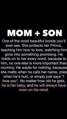 the text on this page says mom and son