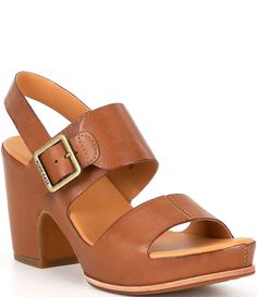 From Kork-Ease&#x2C; the San Carlos Leather Buckle Platform Block Heel Sandals feature:Leather upperCushioned leather footbedSteel shankAdjustable buckled strap closureLeather lining Rubber outsoleApprox. 1" platform heightApprox. 3.5" heel height Imported. Leather Lined Open Toe Clogs, Brown Flat Heel Sandals With Cork-bed Midsoles, Beach Sandals With Cork-bed Midsoles And Block Heel, Leather High Heel Sandals With Cork-bed Midsoles, Buffalo Sandals, Brown Toe Loop Sandals With Cork-bed Midsoles, Brown T-strap Sandals With Cork-bed Midsoles, Clog Sandals, Platform Block Heels