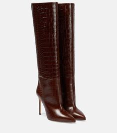 Snake Knee High Boots Outfit, Crocodile Boots, Theatrical Romantic, Fly Shoes, Power Red, Brown Snake, Shoes Heels Classy, Leather Knee High Boots