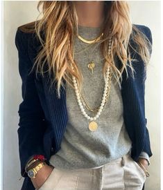 Blazer Blu, Home Wear Women, Home Wear Women Casual, Homewear Fashion, Jewellery Necklace, Looks Street Style, Home Wear, Mode Inspo, Looks Chic