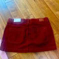 Rust Color. New. Casual Burgundy Lined Skirt, Cordoroy Skirt, Red Cotton Lined Skort, Casual Burgundy Mini Skirt, Red Cotton Skort, Red Mini Skirt With Pockets, Red Mini Cotton Skirt, Cheap Red Mini Skirt By Forever 21, Retro Red Mini Skirt