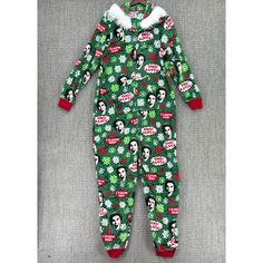 Disney Buddy The Elf Pajamas Womens Size Xl Green One Piece Hooded Omg Santa Zip Nwt Buddy The Elf Pajamas, Buddy The Elf Shower Curtain, Adult Onesie Pajamas Disney, Elf Pajamas, Green One Piece, Pyjamas Womens, Disney Pajamas Kids Size 12, Buddy The Elf, The Elf