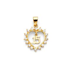 Material Type 14k GoldMaterial Color Yellow Height 15 mmWidth 15 mm Stone Cubic Zircon All measurements are approximate and may vary slightly from the listed dimensions. Gift Box Images, Quinceanera Jewelry, Bamboo Hoop Earrings, Tiny Pendant, Sweet 15, Rose Gold Heart, Precious Jewels, Cz Pendant, Gold Heart