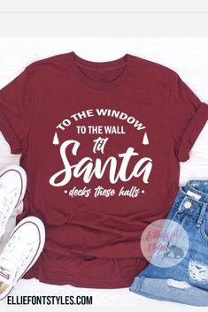 Express your sassy & playful side with our great selection of funny Christmas shirts for women & men. #santa #elliefontstyles #getlow Bible Verse Shirts, Beauty From Ashes, Camping Hair, Scripture Shirt, To The Window, Spiritual Shirts, Nana Shirts, Gospel Message, Bible Verse Shirt