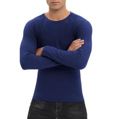 Introducing our Men's Shirts 2-Pack Crew Tops, a versatile wardrobe staple for everyday wear. These long-sleeve ribbed pullover sweaters feature a slim fit design, perfect for layering or wearing on their own. Crafted from a blend of 60% Polyester, 35% Rayon, and 5% Spandex, these basic layer tops offer a comfortable and stretchy feel. Available in a variety of stylish colors, including Black, Wine, Blue, Navy, and Dark Gray, these solid tees are essential pieces for any man's wardrobe. The size Undershirt Tank Top, Color Block Blouse, Vest And Tie, Tunic Tops Casual, Mens Thermals, Printed Tunic Tops, Tops Long Sleeve, Versatile Wardrobe, Thermal Long Sleeve