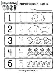 the worksheet for numbers 1 - 5 with pictures of elephants and other animals