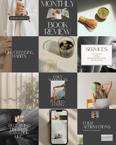 a collage of images with the words book review