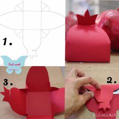 the instructions to make a paper pomegranate