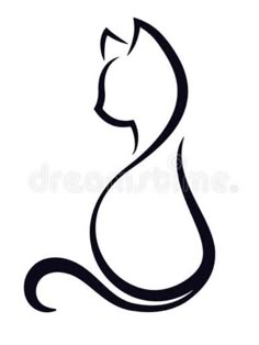 a black and white cat logo with the letter s in it's tail, on a