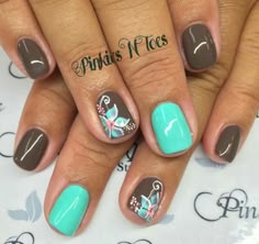 Summer Nail Color Ideas Gel, Brown Summer Nails, Summer Manicure Ideas, Fun Spring Nails, Toes Nails, Fingernail Designs, Nails Art Designs, Summer Manicure, Nail Art Gel