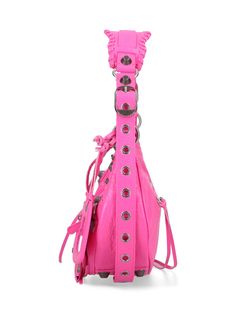 100% Calf Lining: 100% Fabric Pink Crossbody Shoulder Bag With Long Strap, Pink Crossbody Shoulder Bag With Silver-tone Hardware, Pink Crossbody Bag With Silver-tone Hardware, Pink Crossbody Bag With Long Strap, Cristóbal Balenciaga, Balenciaga Shoes, Marine Serre, Sneaker Wedge, Yoga Wear