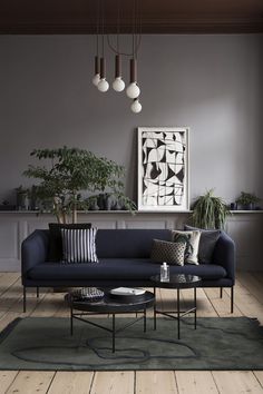 a living room filled with furniture and plants