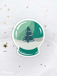 Snow Globe Sticker | MadeItMikayla Kawaii Snow Globe, Cute Snow Globe, Watercolour Snow Globe, Snow Globe Illustration, Globe Sticker, Snow Stickers, Snow Globe Sticker, Winter Stickers, Decorating Notebooks