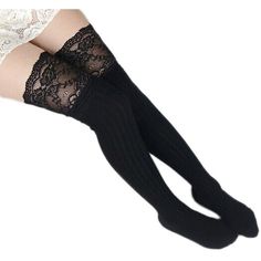 Vimans 2016 Women's Over the Knee Socks Ladies Lace Thigh High Thermal... ❤ liked on Polyvore featuring intimates, hosiery, socks, lacy socks, lace thigh high socks, above knee socks, thigh high socks and lace hosiery Lace Thigh High Socks, Lacy Socks, Socks Thigh High, Socks Lace, Over Knee Socks, Thermal Socks, Over The Knee Socks, Lace Socks