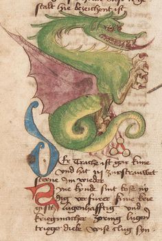 an old book with a dragon on it