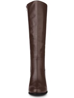 These Coffee Brown Faux Leather Knee High Boots are perfect for those winter months. They feature a durable leather material for long-lasting wear and are finished with a stylish, knee high design. Ideal for a variety of looks and occasions. Rubber sole Shaft measures approximately 14.2" from arch Boot opening measures approximately 10" around Block Heel Knee High Boots, Heel Knee High Boots, Chunky Heels Casual, Leather Knee High Boots, Winter Knit Hats, High Design, Womens Chunky Heels, Faux Leather Boots, Knee High Leather Boots