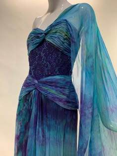 Embellished Blue Silk Gown, Blue Fitted Bohemian Gown, Blue Bohemian Fitted Gown, Fitted Bohemian Blue Gown, Bohemian Silk Gown With Fitted Design, Bohemian Silk Fitted Gown, Gown Aesthetic, Turquoise Fashion, Goddess Gown