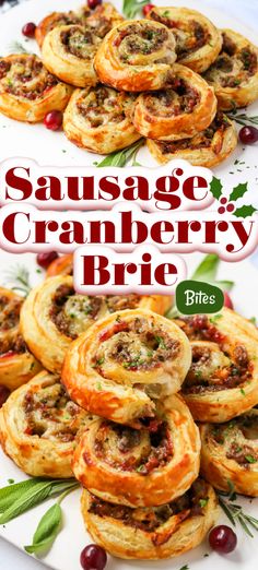 sausage cranberry brie is an easy appetizer for the holiday season