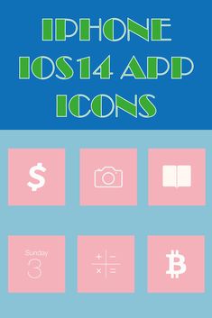 the icons are displayed in different colors and sizes, including blue, pink, and green